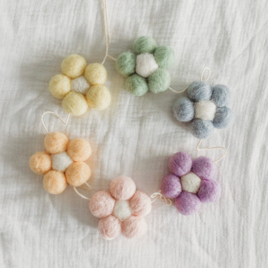 Pastel Rainbow Flower Power Garland